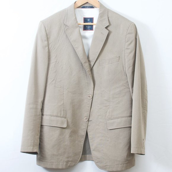 Bugatti 44R Sport Coat Beige Cotton Poly 2-Button Single Breasted Notch Lapel - Picture 1 of 7